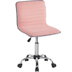 Yaheetech Velvet Low Back Armless Desk Chair Office Chair With Wheels -Smart Office Sets GUEST 69e71015 1a69 4cd5 b7ff 108d9b8b1f79