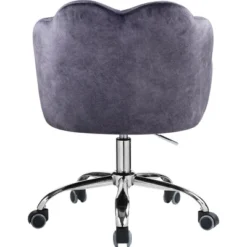 Simple Relax Office Chair In Dark Gray Velvet And Chrome -Smart Office Sets GUEST 6b090c73 863e 49d3 9be2 68cbf2417a69