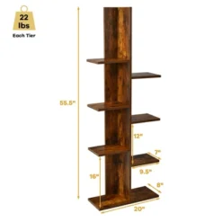 Costway 8-shelf Bookcase Freestanding Tree Shelf Display Storage Stand BlackWhite -Smart Office Sets GUEST 6b671cd0 8a6f 4833 b138 0b3c743b6f75