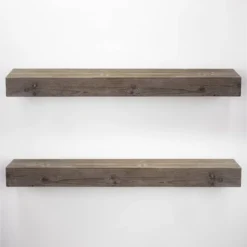 8" X 36" Large Rustic Wood Floating Wall Shelf Gray - American Art Decor -Smart Office Sets GUEST 6c14989e 65f8 4a5d acd5 bcd759f2a97d
