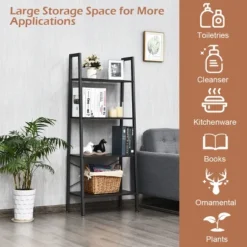 Tangkula 4-Tier Ladder Bookshelf Display Ladder Rack Free-Standing Plant -Smart Office Sets GUEST 6cf20b6a 7db2 4e56 8090 70099cd6decd