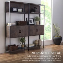 Best Choice Products Storage Bookshelf For Living Room, Walkway W/ Enclosed Cabinet, Elevated Design -Smart Office Sets GUEST 6ec672c1 258d 48a3 ba6d bcb66bd46200
