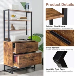 Costway 2 Drawer Vertical File Cabinet W/Lock & Bookshelf, Letter Size Filing Cabinet -Smart Office Sets GUEST 6fc8540a 808d 48ce 9edd 02555d3bdb7c