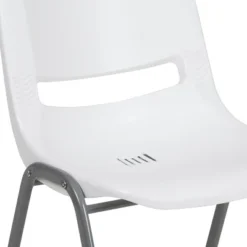 Emma And Oliver White Ergonomic Shell Student Stack Chair - Classroom Chair / Office Guest Chair -Smart Office Sets GUEST 6fc9936a 84b5 4251 bea8 cf0becf81828