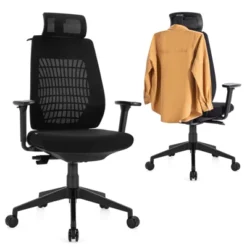 Costway High Back Mesh Office Chair Swivel Reclining Task Chair W/Clothes Hanger -Smart Office Sets GUEST 7005e891 a398 4642 aa53 8c02a03e41f8