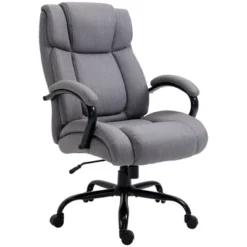 Vinsetto High Back Big And Tall Executive Office Chair 484lbs With Wide Seat Computer Desk Chair With Linen Fabric Swivel Wheels Light Gray -Smart Office Sets GUEST 704e4db2 5153 42ab 834c 44fc5cc8a79d
