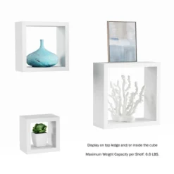 Floating Shelves- Open Cube Wall Shelf Set With Hidden Brackets, 3 Sizes To Display Décor, Photos, More- Hardware Included By Lavish Home (White) 12 Floating Shelves- Open Cube Wall Shelf Set With Hidden Brackets, 3 Sizes To Display Décor, Photos, More- Hardware Included By Lavish Home (White) -Smart Office Sets GUEST 70e3de27 6368 4307 a9f7 a216fee8c14c