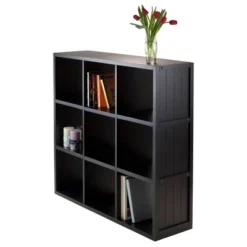40" Timothy Shelf 3X3 Slots Black - Winsome
