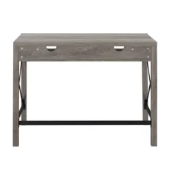 Sophie Modern Farmhouse X Frame Writing Desk With Cubbies Gray Wash - Saracina Home -Smart Office Sets GUEST 72130ca2 6ec8 4744 abc8 372121dbe8d8