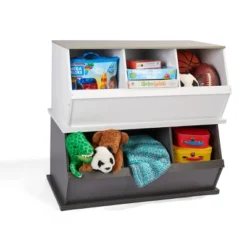 Badger Basket 3 Bin Stackable Storage Cubby Charcoal/Gray Woodgrain -Smart Office Sets GUEST 7237783f 5c40 4da6 8325 313cf49a30e6