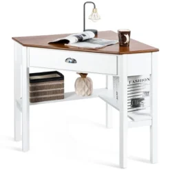Tangkula Corner Computer Desk Table Wood Workstation -Smart Office Sets GUEST 736cfa18 ddc6 4bc8 ae45 d3f593f32559