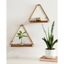 2pc Tilde Triangle Accent Shelf Set - Kate & Laurel All Things Decor -Smart Office Sets GUEST 748096a9 aa54 49e8 9bef d8d90c1d0351