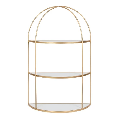 21" X 32" Freade Tiered Decorative Wall Shelf White/Gold - Kate & Laurel All Things Decor 3 21" X 32" Freade Tiered Decorative Wall Shelf White/Gold - Kate & Laurel All Things Decor