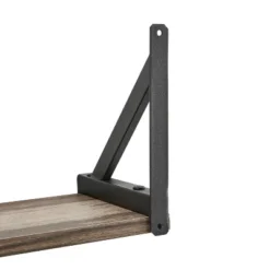 Genoa Wall Shelf On Triangular Metal Bracket Black/Rustic - Danya B. -Smart Office Sets GUEST 75d65258 8721 4fca a184 e9e8ede4340d