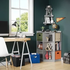 RiverRidge Home Kids' 6 Cubby With 3 Shelf Corner Cabinet - RiverRidge -Smart Office Sets GUEST 76209fac d944 42f5 8b54 a7b3a9ab6008