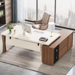 Tribesigns L-Shaped Computer Desk With Cabinet -Smart Office Sets GUEST 767a1b98 e3af 4b9a 8c18 85b04130bde8