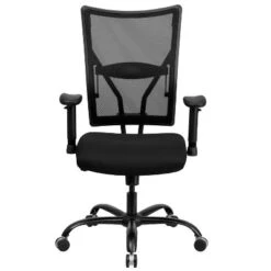 Emma And Oliver 400 Lb. Big & Tall Black Mesh Swivel Ergonomic Office Chair With Adjustable Arms -Smart Office Sets GUEST 767e0715 26bd 4d50 8a02 00cf401a7eec