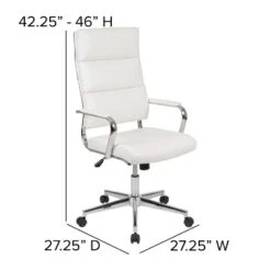 Flash Furniture Hansel High Back White LeatherSoft Contemporary Panel Executive Swivel Office Chair -Smart Office Sets GUEST 77272995 a897 4681 8017 54210118a430