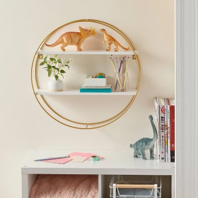 Kids' Round Shelf With Gold Wire - Pillowfort™ 3 Kids' Round Shelf With Gold Wire - Pillowfort™