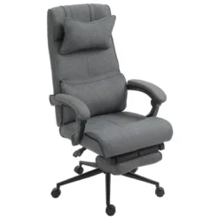 Vinsetto Executive Office Chair High Back Computer Desk Chair With Headrest, Lumbar Support, Padded Armrest And Retractable Footrest, Gray -Smart Office Sets GUEST 776ee080 d419 4ee0 b7e7 defe5d6db0e9