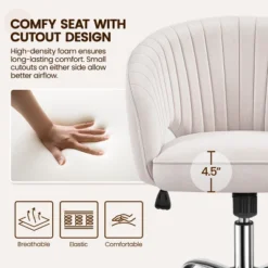 Yaheetech Rolling Office Chair Armchair With Tufted Barrel -Smart Office Sets GUEST 7794b6fd 0f19 4b8b 8f8c 37365e944377