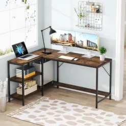 Tribesigns L Shaped Desk With Storage Shelves -Smart Office Sets GUEST 77d1b94b f319 49c0 b048 60e615c5dd3a