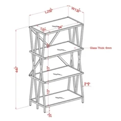 44.25" Werrin 4 Shelf Metal Display Bookshelf Black - MiBasics -Smart Office Sets GUEST 77ee2121 551b 47fb 9007 060dc5ec69aa