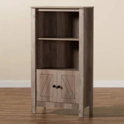 51.8" 3 Tier Derek Wood Bookcase Oak - Baxton Studio -Smart Office Sets GUEST 786f3bbd b492 46ec b8aa 595b24e092f7