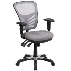 Emma And Oliver Mid-Back Mesh Triple Paddle Swivel Ergonomic Office Chair With Adjustable Arms -Smart Office Sets GUEST 79ad1908 9285 4ba8 b45b ec14a96675db