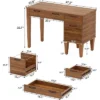 Tribesigns 47" Wood Computer Desk With 3 Drawers, Farmhouse Small Office Desk With Storage For Home Office, Bedroom, Study Room, Brown -Smart Office Sets GUEST 79cc06ed 9478 48e5 869b d087bf445cae