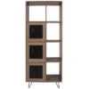 Emma And Oliver 63"H 5 Cube Storage Organizer Bookcase In Rustic Wood Grain Finish -Smart Office Sets GUEST 79ff60a5 e35a 4034 a66f 0732e73ecb1f