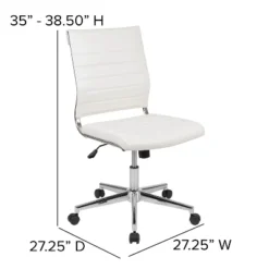 Merrick Lane Ergonomic Swivel Office Chair Ribbed Back And Seat Mid-Back Armless Computer Desk Chair With Metal Base -Smart Office Sets GUEST 7adbac99 be70 40ba ba7f d73e561e8b78
