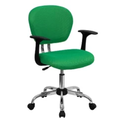 Emma And Oliver Mid-Back Mesh Padded Swivel Task Office Chair With Chrome Base And Arms -Smart Office Sets GUEST 7b0d6b31 de25 47a9 903b 34838bb0267c