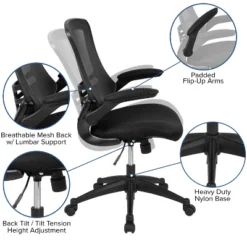 Flash Furniture 48"W X 24"D Electric Height Adjustable Standing Desk With Mesh Swivel Ergonomic Task Office Chair -Smart Office Sets GUEST 7b4d4da4 b838 465d 8186 556748b2e5d8
