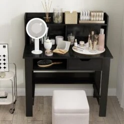 Costway Computer Desk With Power Outlets And USB Ports & Type-C Hutch Open Shelf Drawer Black/White -Smart Office Sets GUEST 7cf188ca 10fc 4baf b299 ddc47a39a51d