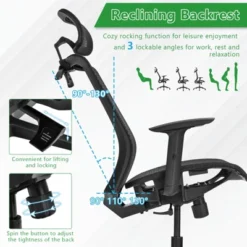 Tangkula High Back Mesh Office Chair Ergonomic Executive Chair Swivel Computer Task Chair W/ Headrest Black/ Gray -Smart Office Sets GUEST 7dd52a50 bb0d 46a6 b875 b9df3e22515f