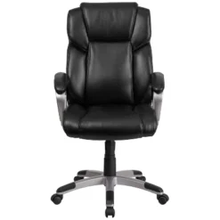 Emma And Oliver Mid-Back Leather Executive Swivel Office Chair With Padded Arms -Smart Office Sets GUEST 7e2fcf9c 10b0 44c5 bcd1 ddedfa89e270