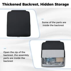 Hoffree Reclining Office Chair Ergonomic Computer Desk Chair W/ Flip-Up Arms, Pocket Spring Seat, Tilt & Hidden Storage -Smart Office Sets GUEST 7e394e03 b86b 4c93 bdfa 066fc54094a7