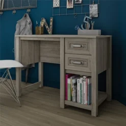 Little Seeds Sierra Ridge Levi Single Pedestal Kids’ Desk, Light Walnut -Smart Office Sets GUEST 7eca0231 f6a9 4005 9375 27388094ad24
