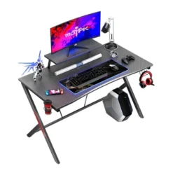 MOTPK Carbon Fiber Computer Gaming Desk With Raised Monitor Shelf, Built In Cup Holder, Headphone Hook, And Sturdy Y-Shaped Metal Frame 13 MOTPK Carbon Fiber Computer Gaming Desk With Raised Monitor Shelf, Built In Cup Holder, Headphone Hook, And Sturdy Y-Shaped Metal Frame -Smart Office Sets GUEST 7fc8c380 d7aa 46fe a55a f114c88f415a
