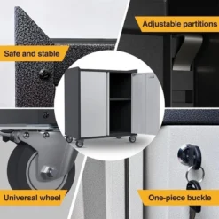 AOBABO Steel Wheeled Lockable Tool Box Supply Cabinet Organizer With Adjustable Storage Shelves For Homes, Offices, And Garages -Smart Office Sets GUEST 7fdab844 4546 4239 b981 c1dd6a3c2a07