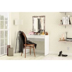 Tijuca 2 Drawer Compact Student Desk White - Polifurniture -Smart Office Sets GUEST 7ff81df5 f1ec 40ea aeb0 c1c5116b69be