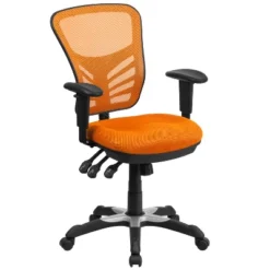 Emma And Oliver Mid-Back Mesh Triple Paddle Swivel Ergonomic Office Chair With Adjustable Arms -Smart Office Sets GUEST 80d3bfd3 d440 43b0 ae29 f8b0962595b9