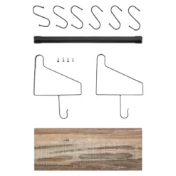 6 Hook Amelia Wall Shelf With Hanging Rod Black/Rustic - Danya B. -Smart Office Sets GUEST 81849523 377e 492c a895 51d3d1778ac4