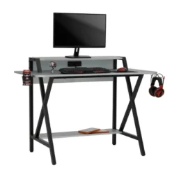 Challenger Gaming Table Black/Silver - SD Gaming -Smart Office Sets GUEST 81f619b8 8ebb 4dee 8425 9f044b465a4d
