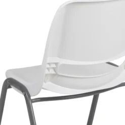 Emma And Oliver White Ergonomic Shell Student Stack Chair - Classroom Chair / Office Guest Chair -Smart Office Sets GUEST 8398d190 9f23 428d 8d2f 043a7f79c7ea