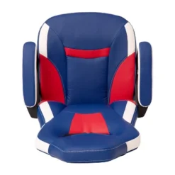 BlackArc High Back Gaming Chair With Red And Blue Faux Leather Upholstery, Adjustable Swivel Seat And Padded Flip-Up Arms -Smart Office Sets GUEST 83f24c52 101c 45de 8533 a4bfc7a9fd3c