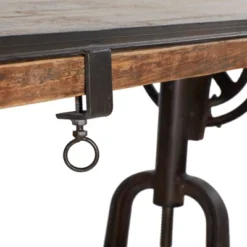 Industrial Teak Wood Console Table Brown - Olivia & May -Smart Office Sets GUEST 846aee55 5ebf 439e 8dc2 02129d206346