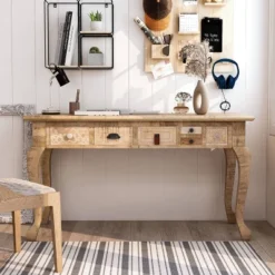 Serreno Rectangular Writing Desk Natural - Furniture Of America -Smart Office Sets GUEST 84a634c0 4563 4a1c a94b 7e4dab643541