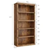 5 Tier Book Shelf Farmhouse Bookcase Open Storage Shelves 31.4" X 12.7" X 67.4" Book Case